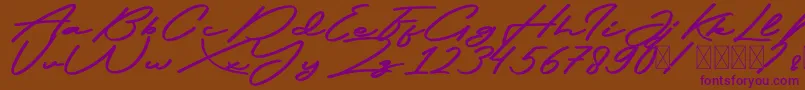 FrederickFree-Schriftart – Violette Schriften auf braunem Hintergrund