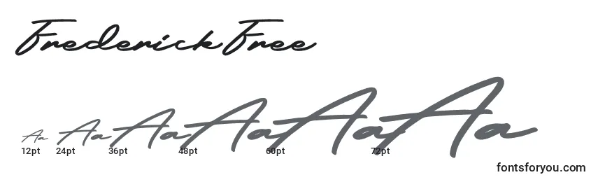 Größen der Schriftart FrederickFree