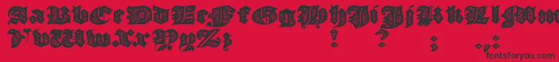 フォントJmhMorenetaDivineOld – 赤い背景に黒い文字