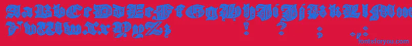 JmhMorenetaDivineOld Font – Blue Fonts on Red Background