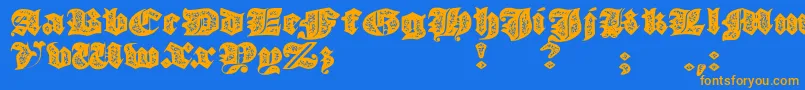 JmhMorenetaDivineOld Font – Orange Fonts on Blue Background
