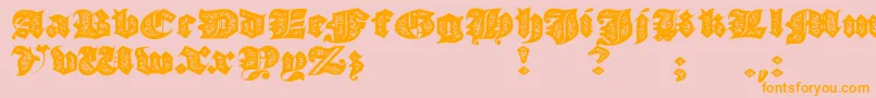 JmhMorenetaDivineOld Font – Orange Fonts on Pink Background