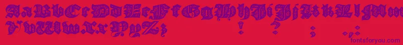 JmhMorenetaDivineOld Font – Purple Fonts on Red Background