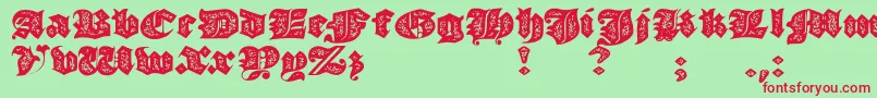 JmhMorenetaDivineOld Font – Red Fonts on Green Background