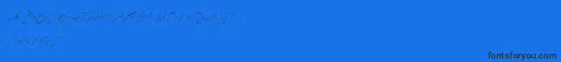 Czcionka Fredericy – czarne czcionki na niebieskim tle