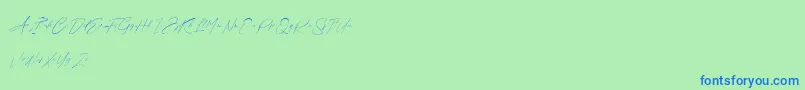 Czcionka Fredericy – niebieskie czcionki na zielonym tle