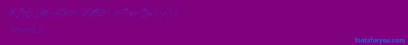 フォントFredericy – 紫色の背景に青い文字