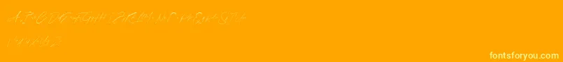 Fredericy Font – Yellow Fonts on Orange Background