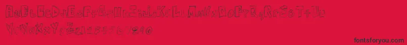 Free Nights  Weekends-fontti – mustat fontit punaisella taustalla