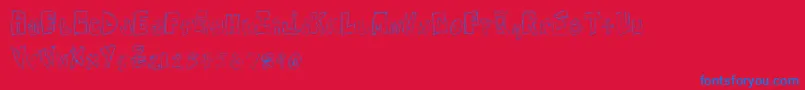 Free Nights  Weekends-fontti – siniset fontit punaisella taustalla