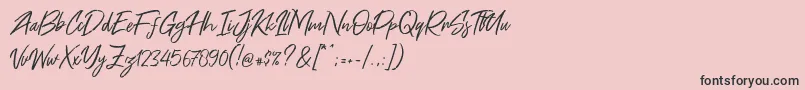 Free Pen Font – Black Fonts on Pink Background