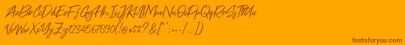 Free Pen Font – Brown Fonts on Orange Background