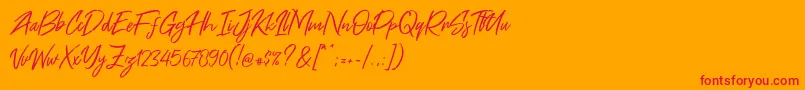 fuente Free Pen – Fuentes Rojas Sobre Fondo Naranja