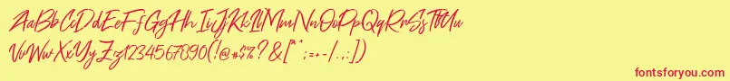 Шрифт Free Pen – красные шрифты на жёлтом фоне
