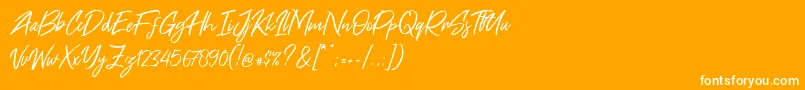 Free Pen Font – White Fonts on Orange Background