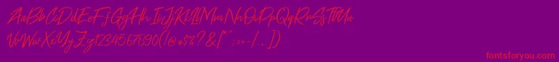 Free Pen Font – Red Fonts on Purple Background