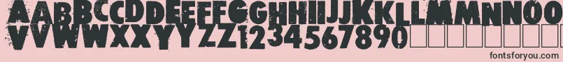 Free press-Schriftart – Schwarze Schriften auf rosa Hintergrund