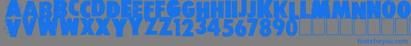 フォントFree press – 灰色の背景に青い文字
