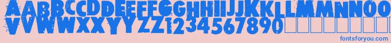 フォントFree press – ピンクの背景に青い文字
