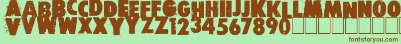 フォントFree press – 緑の背景に茶色のフォント