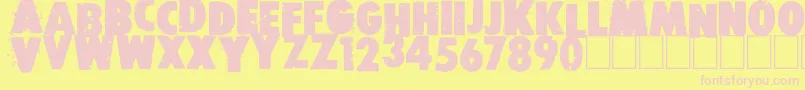 フォントFree press – ピンクのフォント、黄色の背景