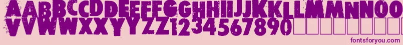 Free press-fontti – violetit fontit vaaleanpunaisella taustalla