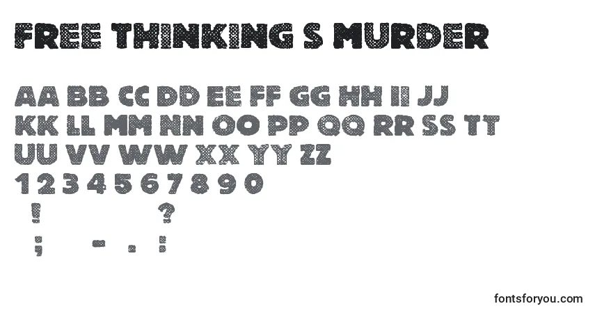 Czcionka Free Thinking s Murder – alfabet, cyfry, specjalne znaki