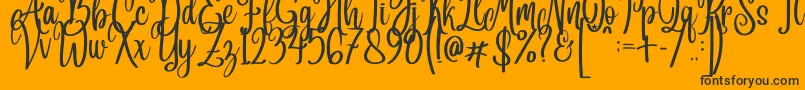 Free Version Angelina Font – Black Fonts on Orange Background