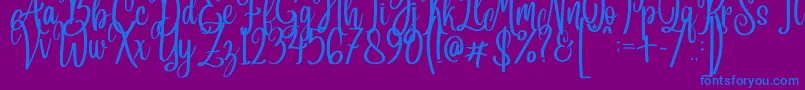 Free Version Angelina Font – Blue Fonts on Purple Background