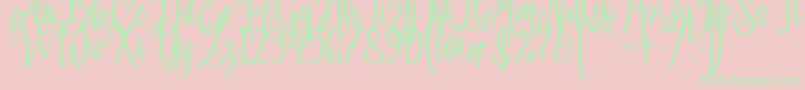 Free Version Angelina Font – Green Fonts on Pink Background