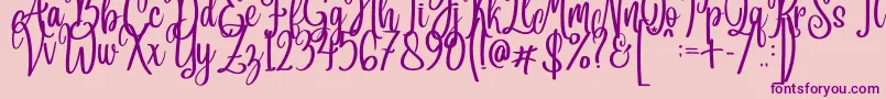 Free Version Angelina Font – Purple Fonts on Pink Background