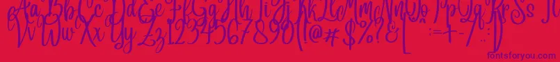 Free Version Angelina Font – Purple Fonts on Red Background