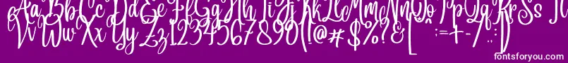 Free Version Angelina Font – White Fonts on Purple Background