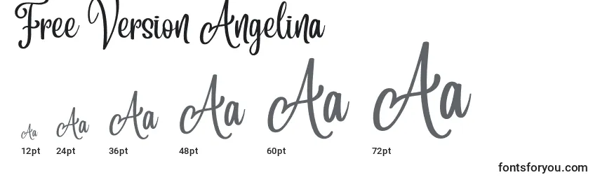 Размеры шрифта Free Version Angelina