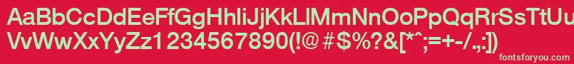 フォントOlnovaDemibold – 赤い背景に緑の文字