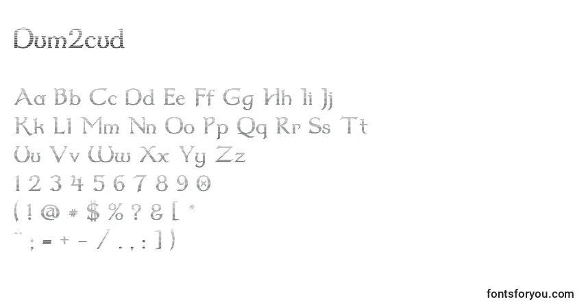 A fonte Dum2cud – alfabeto, números, caracteres especiais