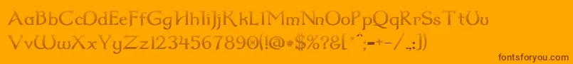 More about Dum2cud Font Dum2cud Font – Brown Fonts on Orange Background