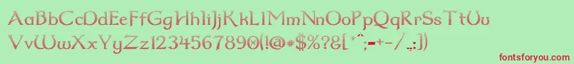 Dum2cud Font – Red Fonts on Green Background