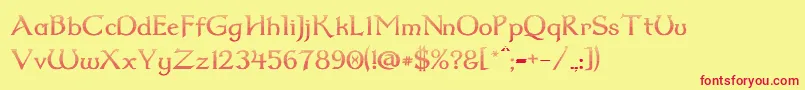 Dum2cud Font – Red Fonts on Yellow Background