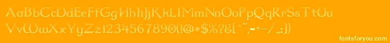 More about Dum2cud Font Dum2cud Font – Yellow Fonts on Orange Background