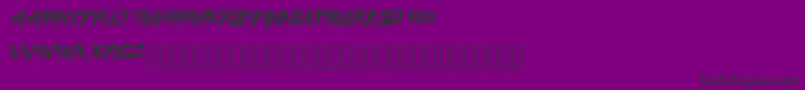 FREEDAY-fontti – mustat fontit violetilla taustalla