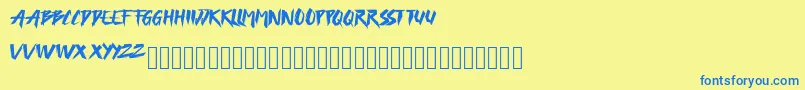 FREEDAY-fontti – siniset fontit keltaisella taustalla