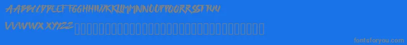 FREEDAY-Schriftart – Graue Schriften auf blauem Hintergrund