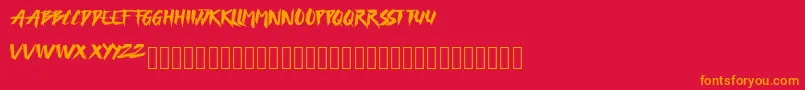 FREEDAY Font – Orange Fonts on Red Background