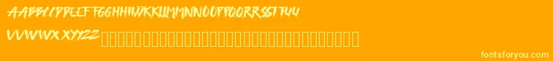 FREEDAY Font – Yellow Fonts on Orange Background