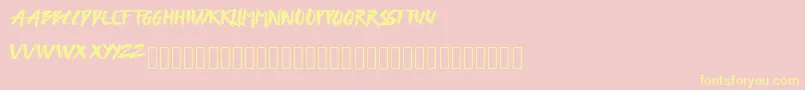 FREEDAY Font – Yellow Fonts on Pink Background