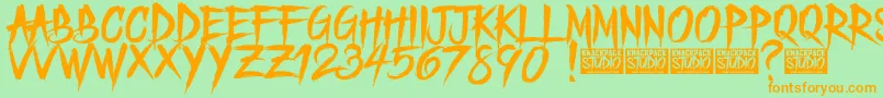 FreedoomedDemo Font – Orange Fonts on Green Background