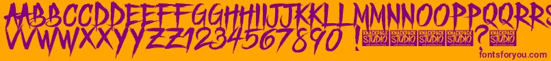 Шрифт FreedoomedDemo – фиолетовые шрифты на оранжевом фоне