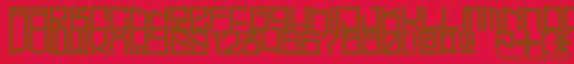 Freehand Profit   Westrider2057 Font – Brown Fonts on Red Background