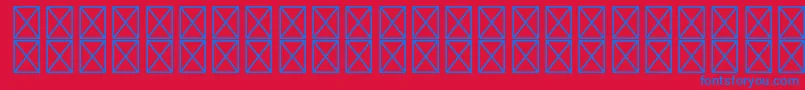 Czcionka RyodispstdExtrabold – niebieskie czcionki na czerwonym tle